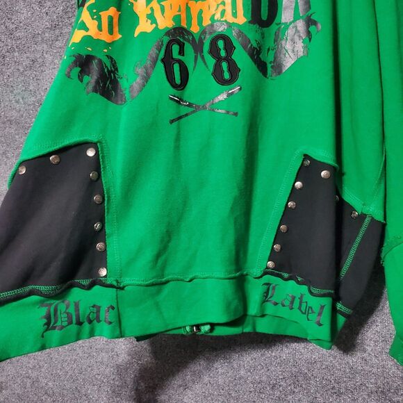 Blac Label Y2K Rock Royalty Full Zip Sweatshirt Mens 3XL Distressed Streetwear - Picture 12 of 16